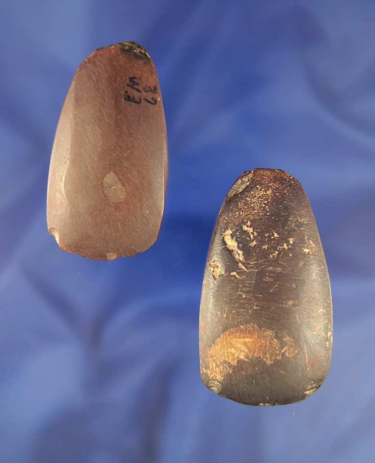 Pair of Hematite Celts, largest is 2 3/8" found in Greenup Co., Kentucky.