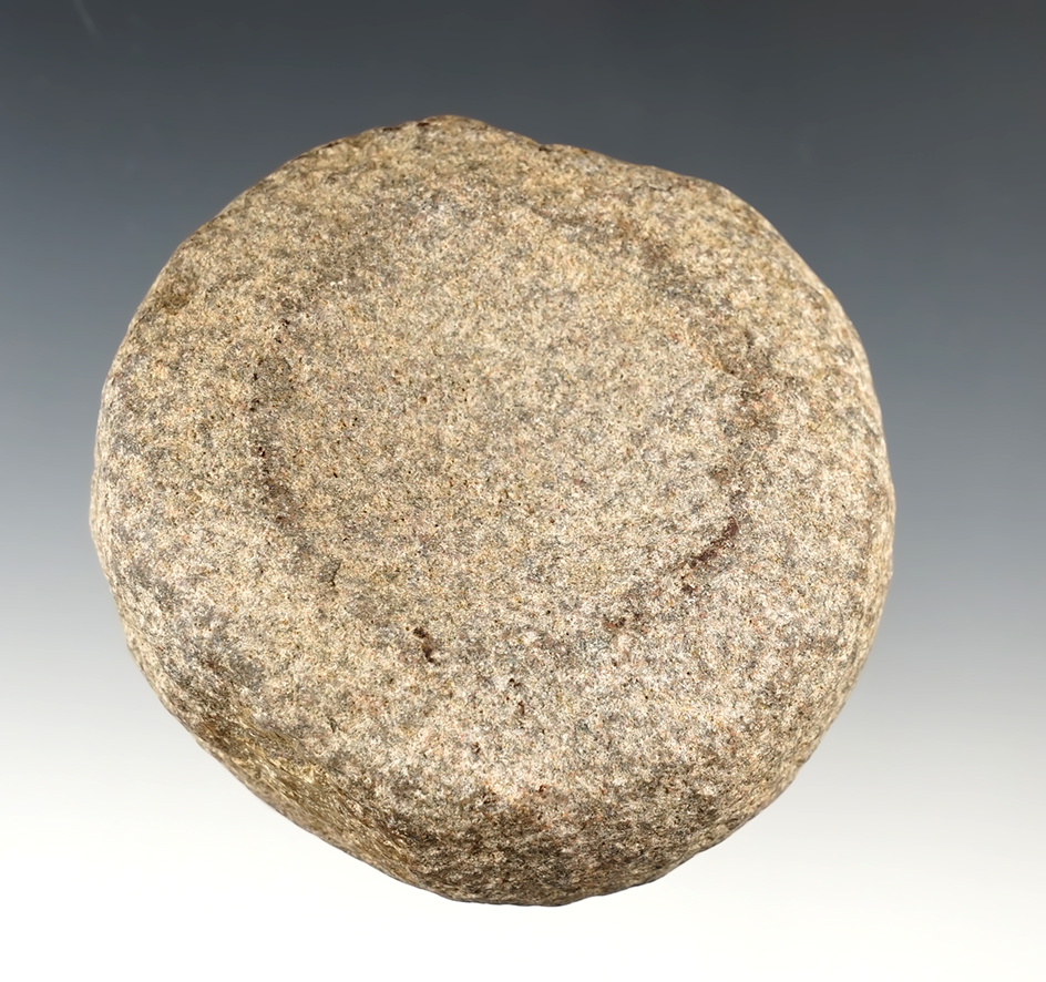 3 1/8" wide Double Cupped Discoidal found in Dekalb Co., Indiana. Ex. R. Bailey collection.