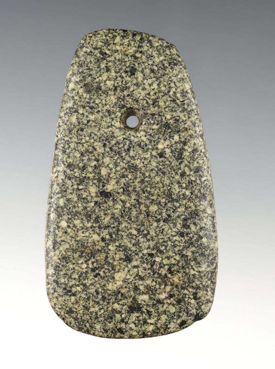 3 1/16" Broken & glued Hardstone Pendant - Mercer Co., Ohio. Ex. Root. Pictured. COA.