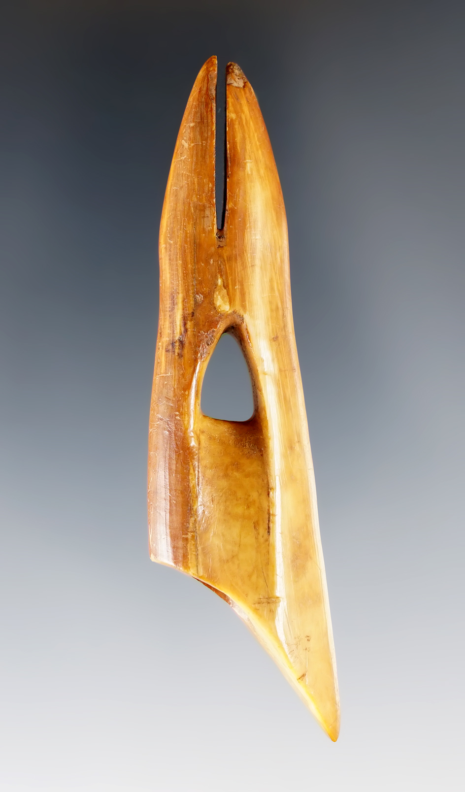 3 3/8" harpoon toggle recovered in Alaska.