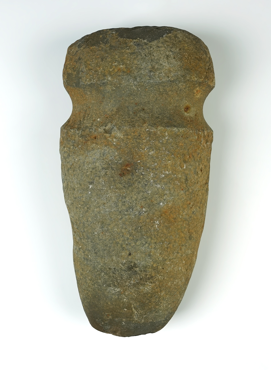 Large and nice 8 1/4" long Full Grooved Axe found in the Midwestern U.S.