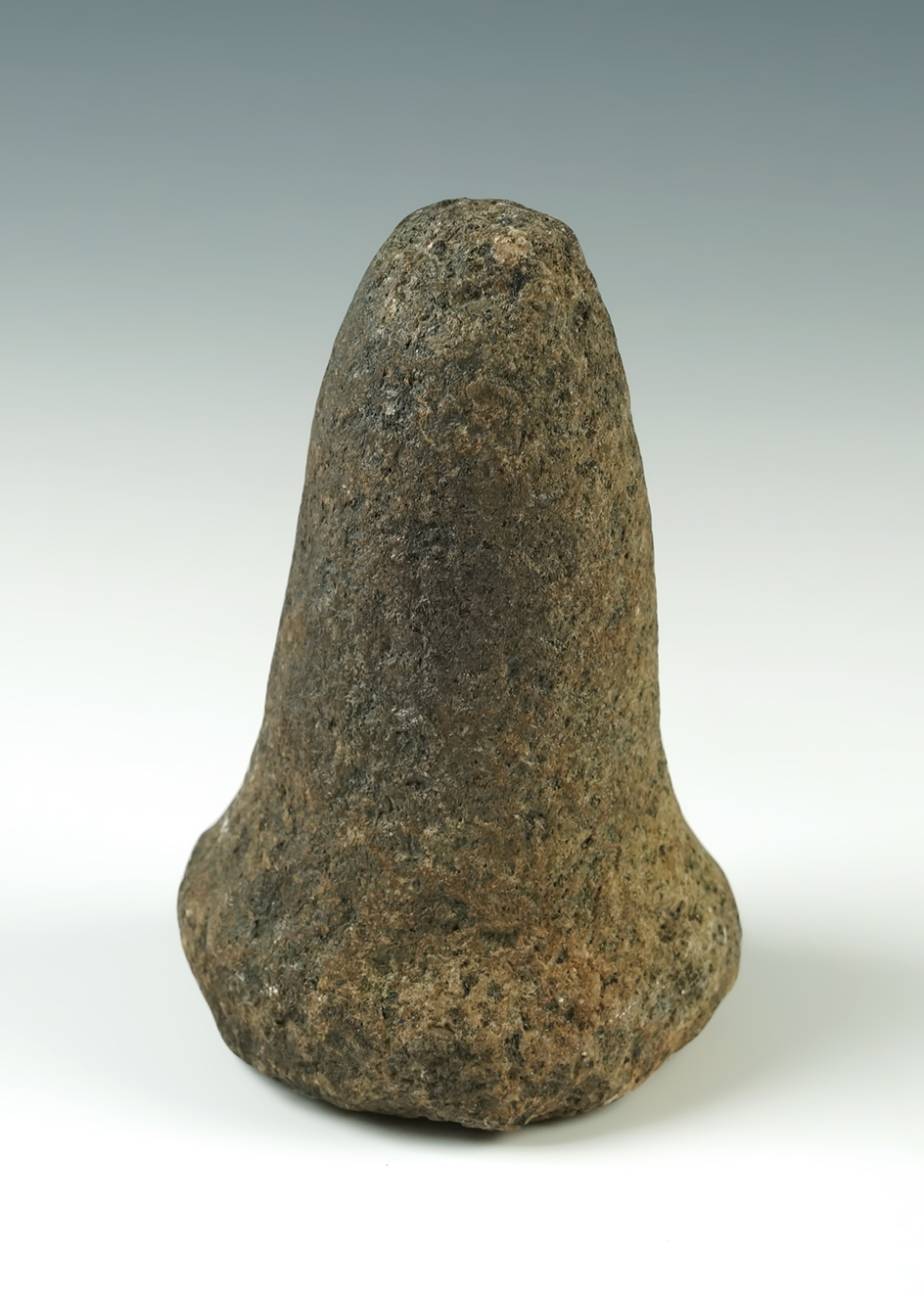 Nicely made 5" Bell Pestle found in Hardin Co., Ohio. Made from heavily patinated Hardstone.