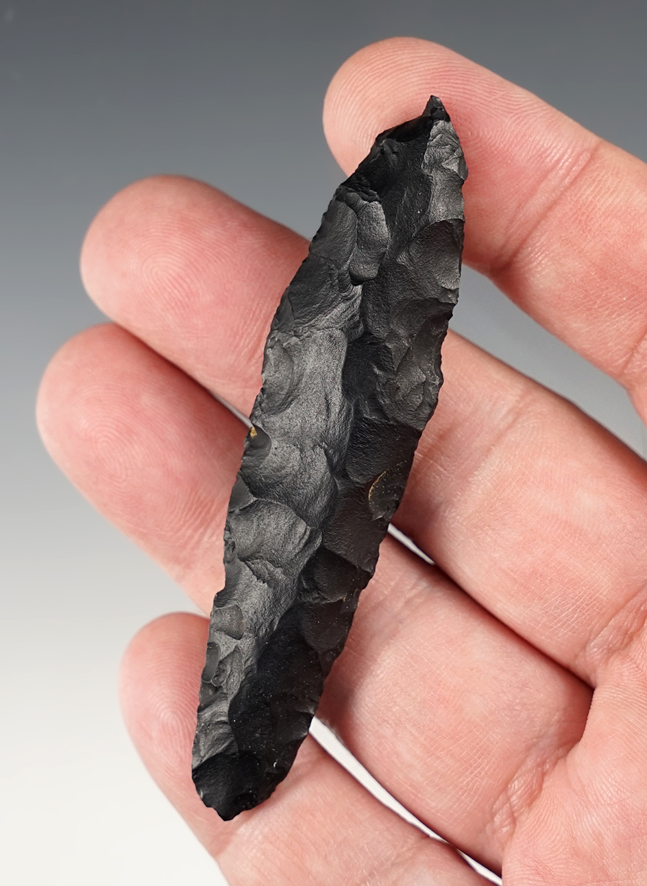 3 1/8" Haskett found in 1952 by Dennis Howe - Siskiyou Co., California. Stermer COA.