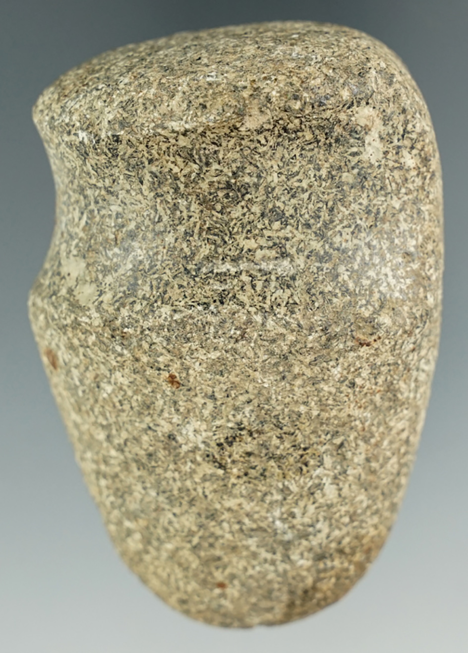 2 7/8" long 3/4 Grooved Hammerstone with good use polish to the grooved area.