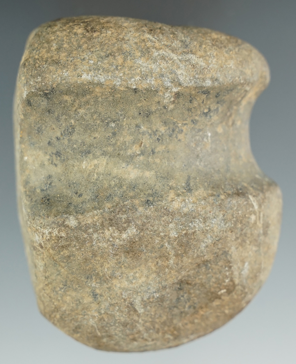 3 1/8" long 3/4 Grooved Hardstone Hammerstone found in Seneca Co., Ohio. Excellent style!