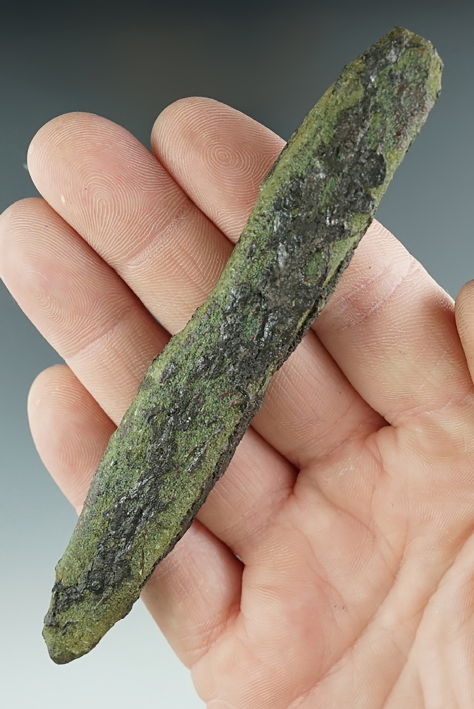 4 13/16" Old copper culture punch found in Ontonagon Co., Michigan.