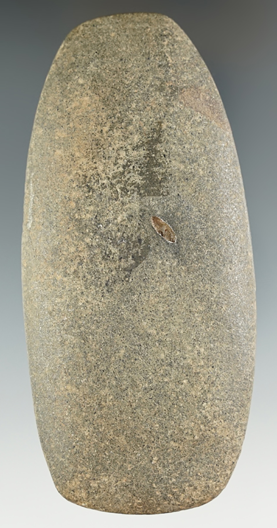 4 1/4" Gorget Preform made from Hardstone, found in Jersey Co., Illinois. Comes with a Davis COA.