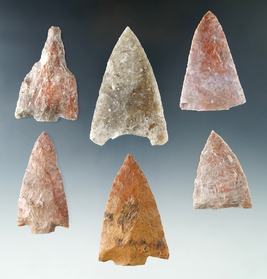 Set of six Florida Knives with snap bases found near the Santa Fe River.