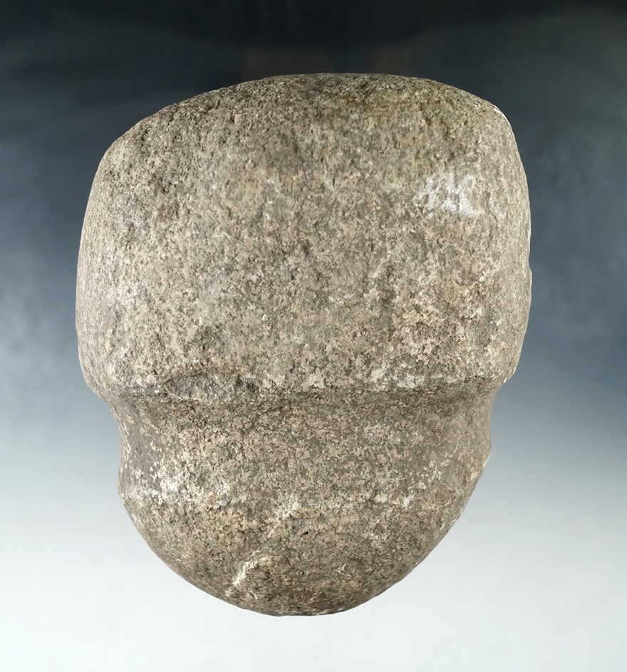 Excellent example! 4 9/16" full grooved quartz Maul found in Kansas.