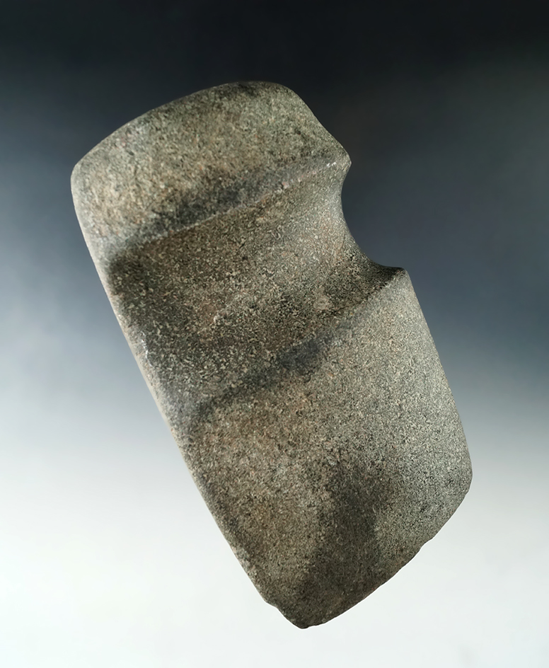 5 5/8" long 3/4 grooved Hardstone Axe with some old damage to the bit - Franklin Co., Ohio.