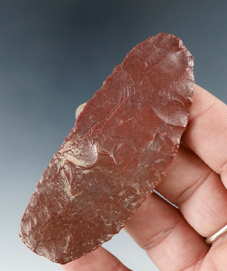 3 1/16" Side Knife made from red Big Horn Chert, found in Wyoming.