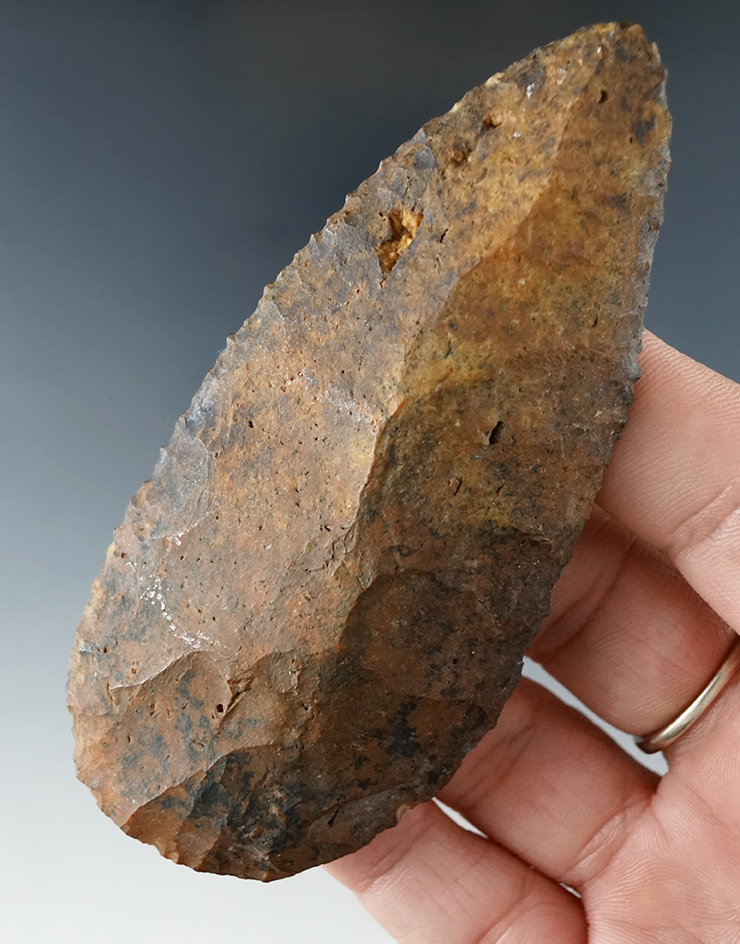 3 3/4" nicely flaked and well styled Paleo Uniface Knife found in Marion Co., Florida.