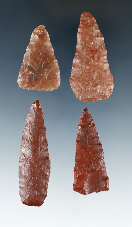 Set of four attractive High Plains Knives found in Colorado and Wyoming, largest is 2 3/16".