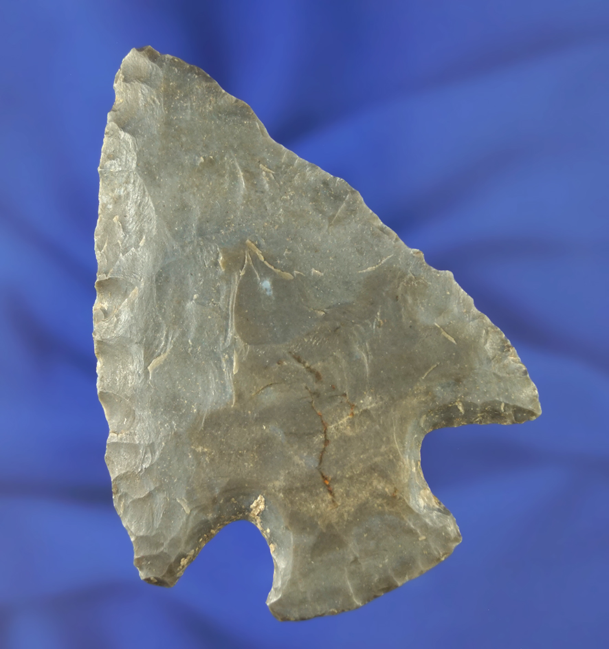 3" Hornstone Hopewell Knife found in Indiana.