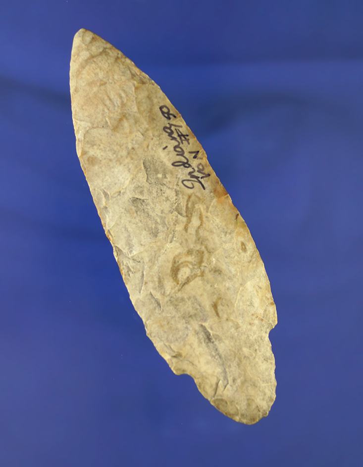 4 5/16" Adena made from Bayport chert found in northern Indiana. Comes with a Davis COA.