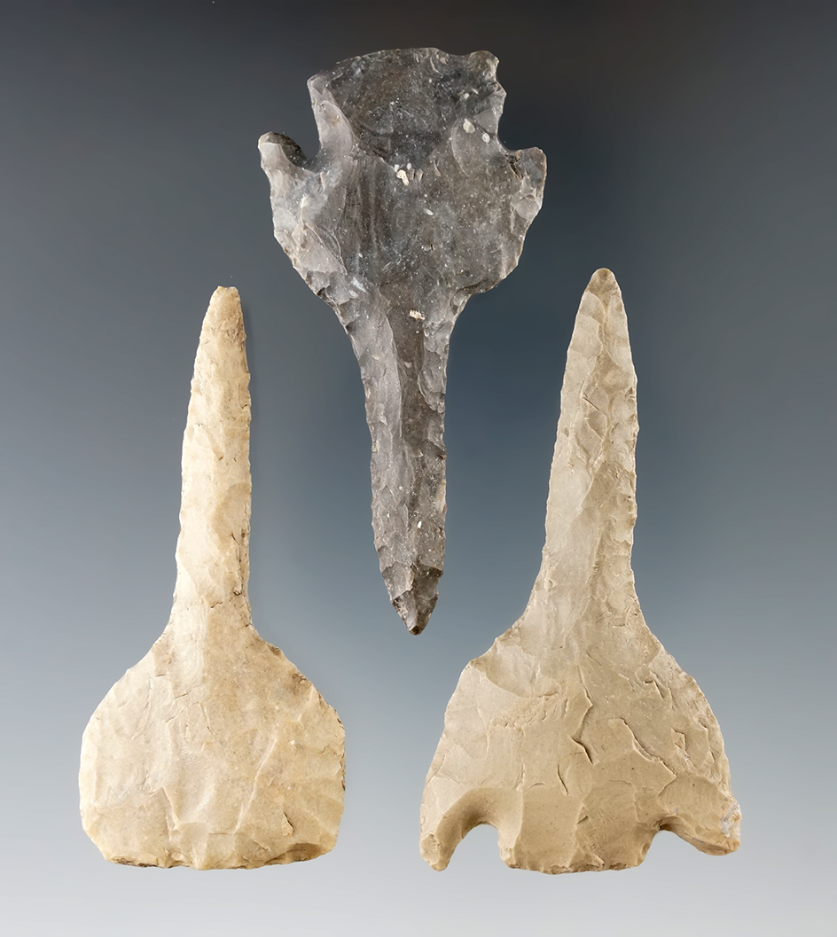 Three well styled drills found in Texas, largest is 2 13/16".