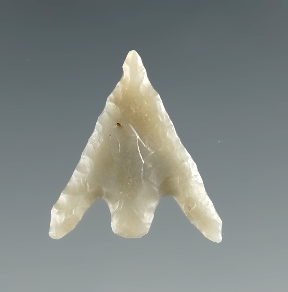 11/16" Gunther point found in Northern California made from high quality gray Franciscan chert.