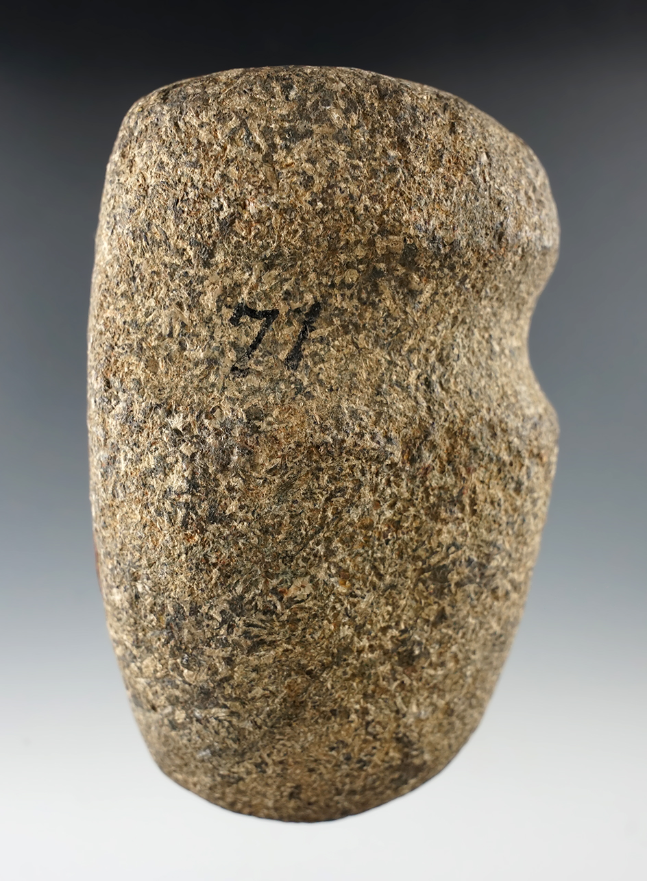 Classic style 3 9/16" long 3/4 grooved Hammerstone - Lost Creek Township, Miami Co., OH.