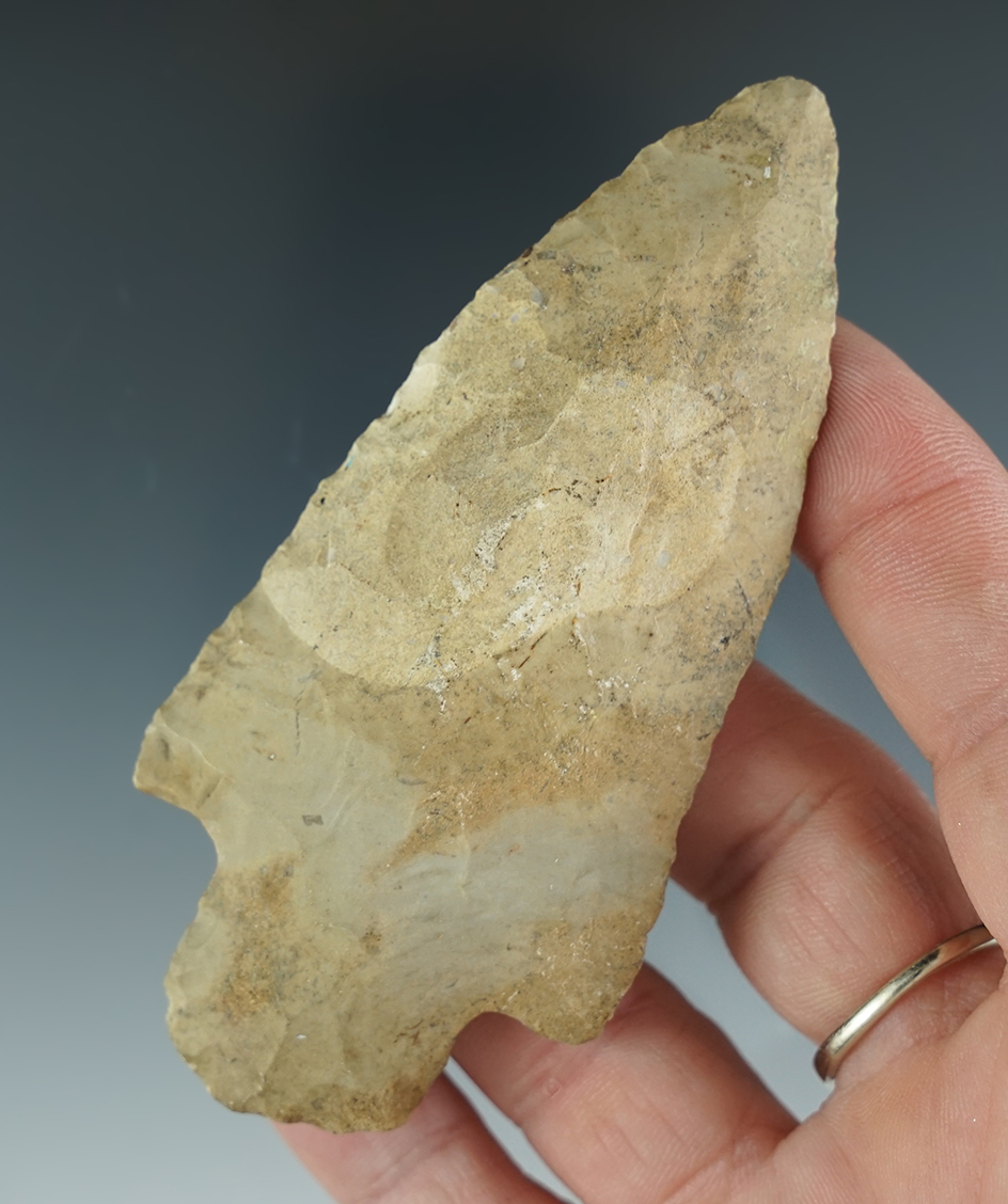 3 9/16" Adena found on the Frank Pierson Farm, Hillsdale Co.,  Michigan.