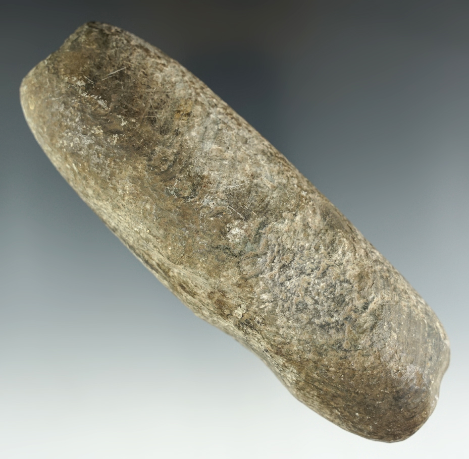 5 3/16" Tube Bannerstone preform - drilling started on one end.  Lenawee Co., Michigan.