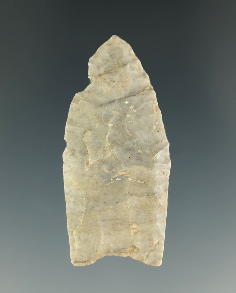 1 3/4" Paleo Fluted Clovis found in Hillsdale Co., Michigan.