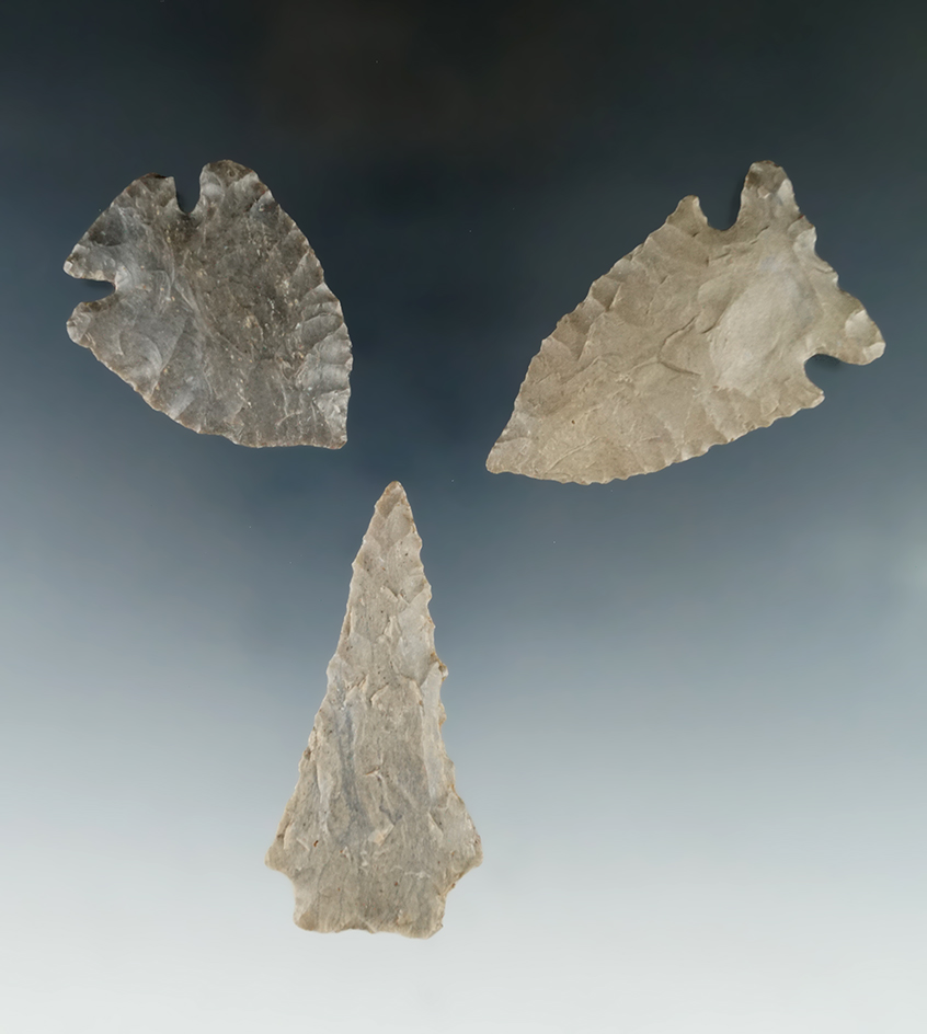 Set of three Tennessee points in nice condition, largest is 2 3/8".