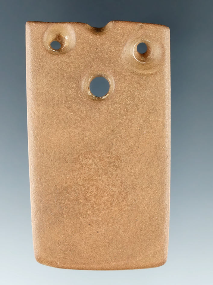 Unique anciently salvaged 2 3/8" Gorget found in Virginia.