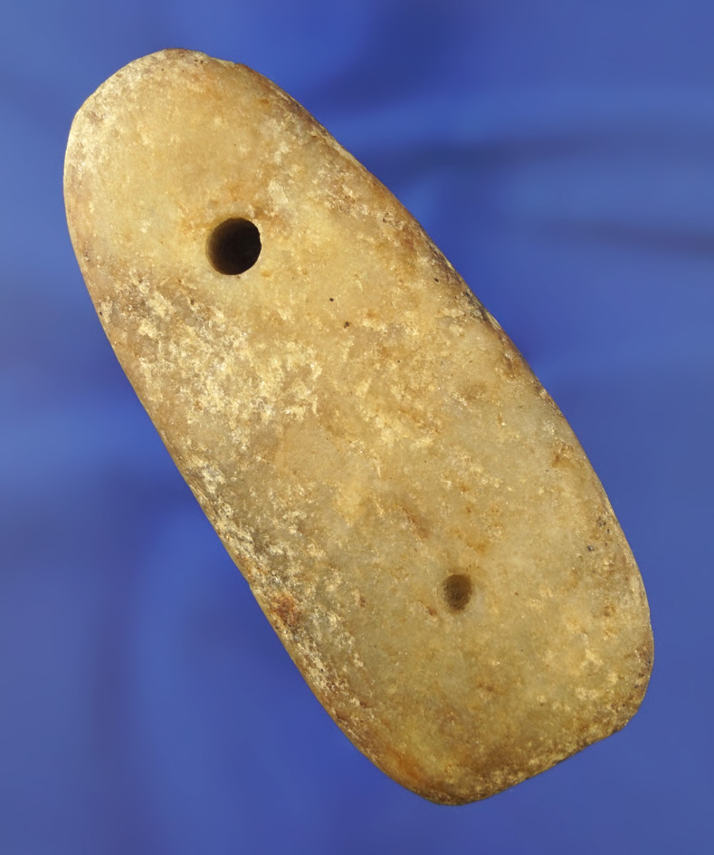 Rare! 3 7/8" quartz Pendant with drilling nearly complete found in Hamilton Co.,  Ohio.
