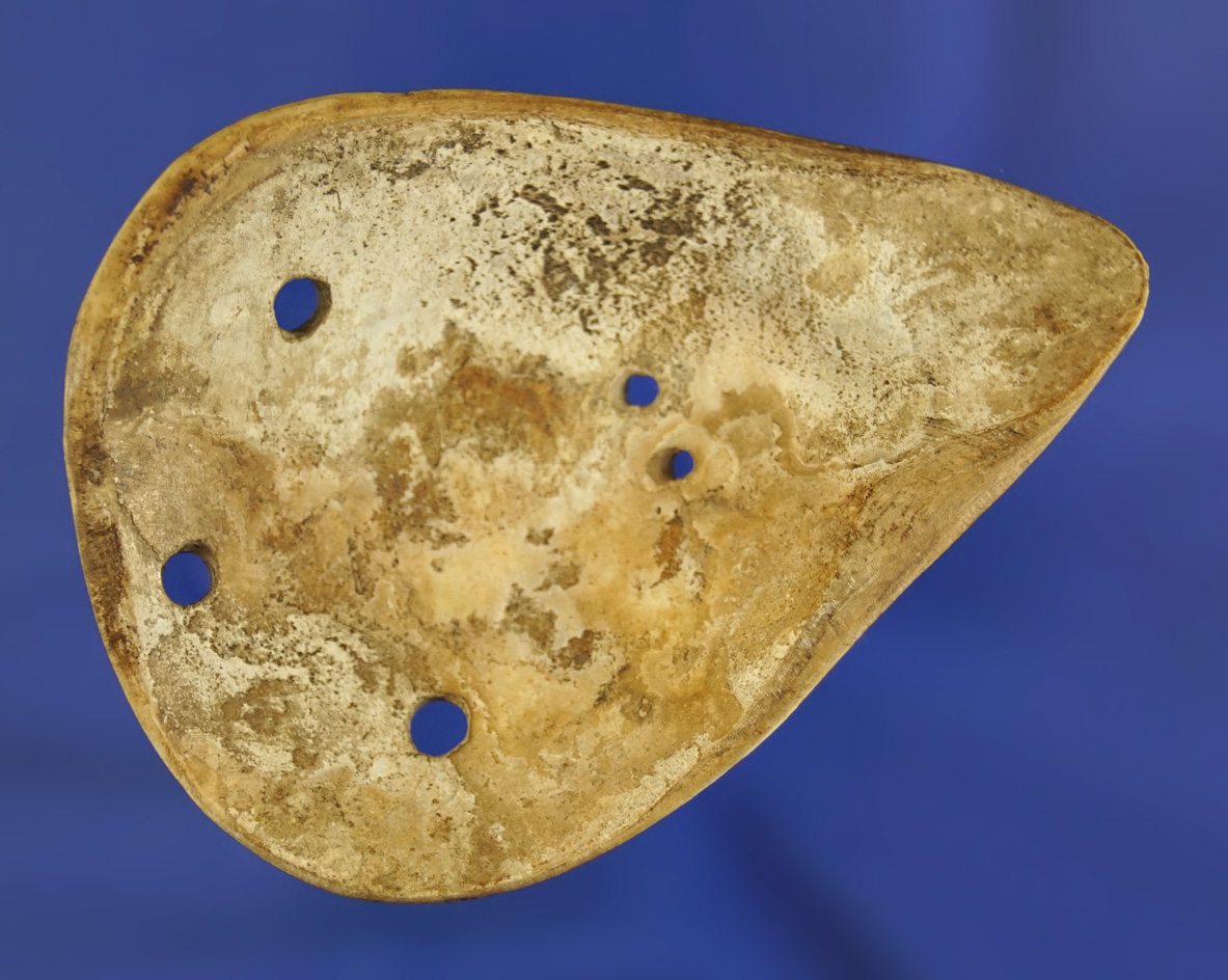 2 7/8" Shell Mask at found at the Feurts site, Scioto Co.,  Ohio. Five perforations. Jackson COA.