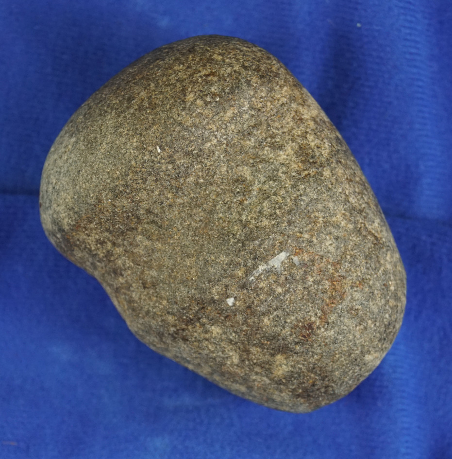 3" long nicely styled 3/4 grooved quartz Hammerstone - Franklin Co.,  Ohio by Stanley Copeland.