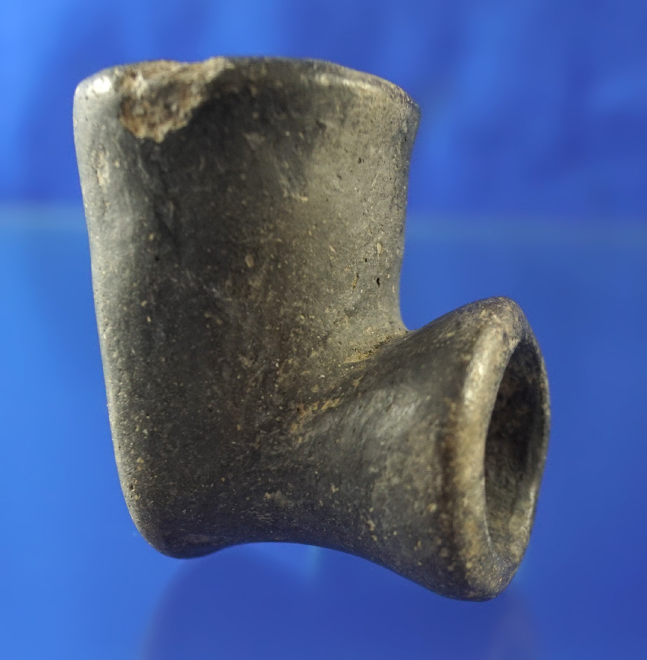 2" shell tempered Mississippian clay pipe found in Arkansas.