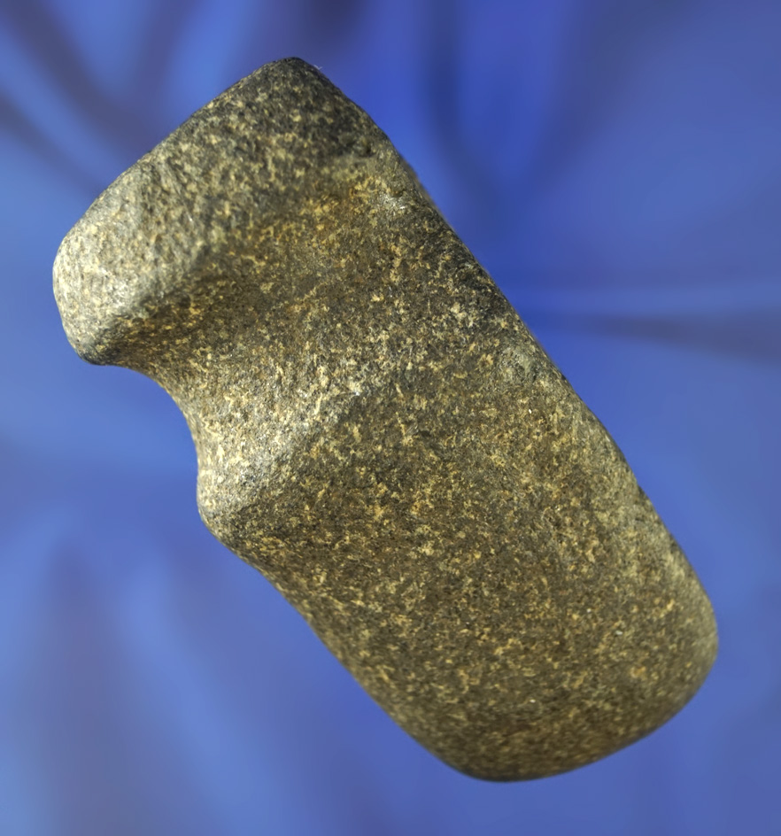 Well-defined 4 1/16" long 3/4 grooved raised Ridge Axe found in Pickaway Co.,  Ohio. Ex. Sauer.