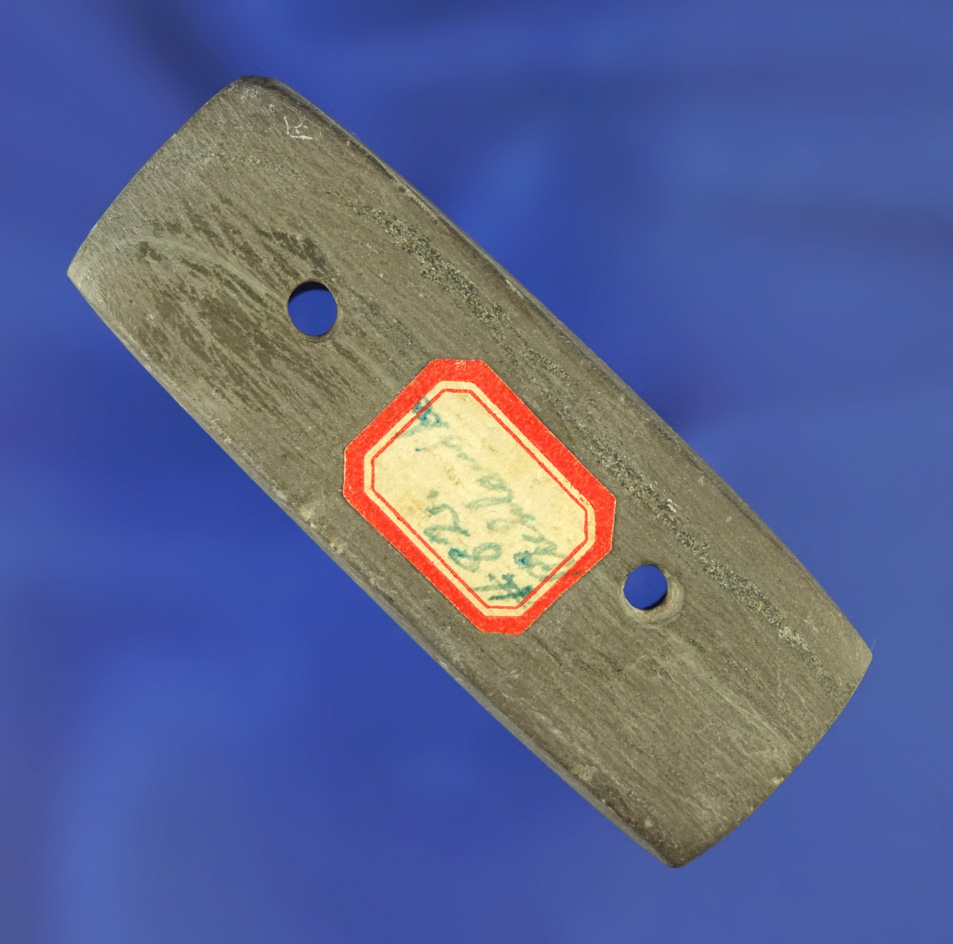 Very unique 2 9/16" Miniature Gorget found in Richland Co.,  Ohio made from slate.