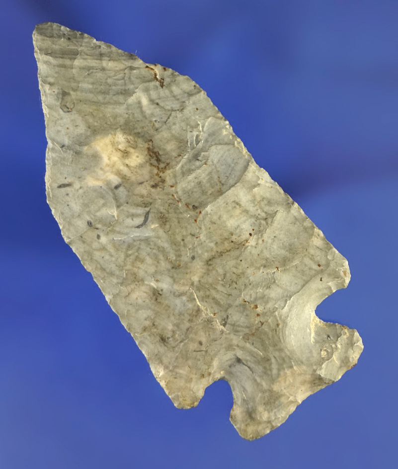 2 1/2" classic style Pentagonal - beautifully banded Nethers Flint Ridge  - Indiana. Bennett COA.