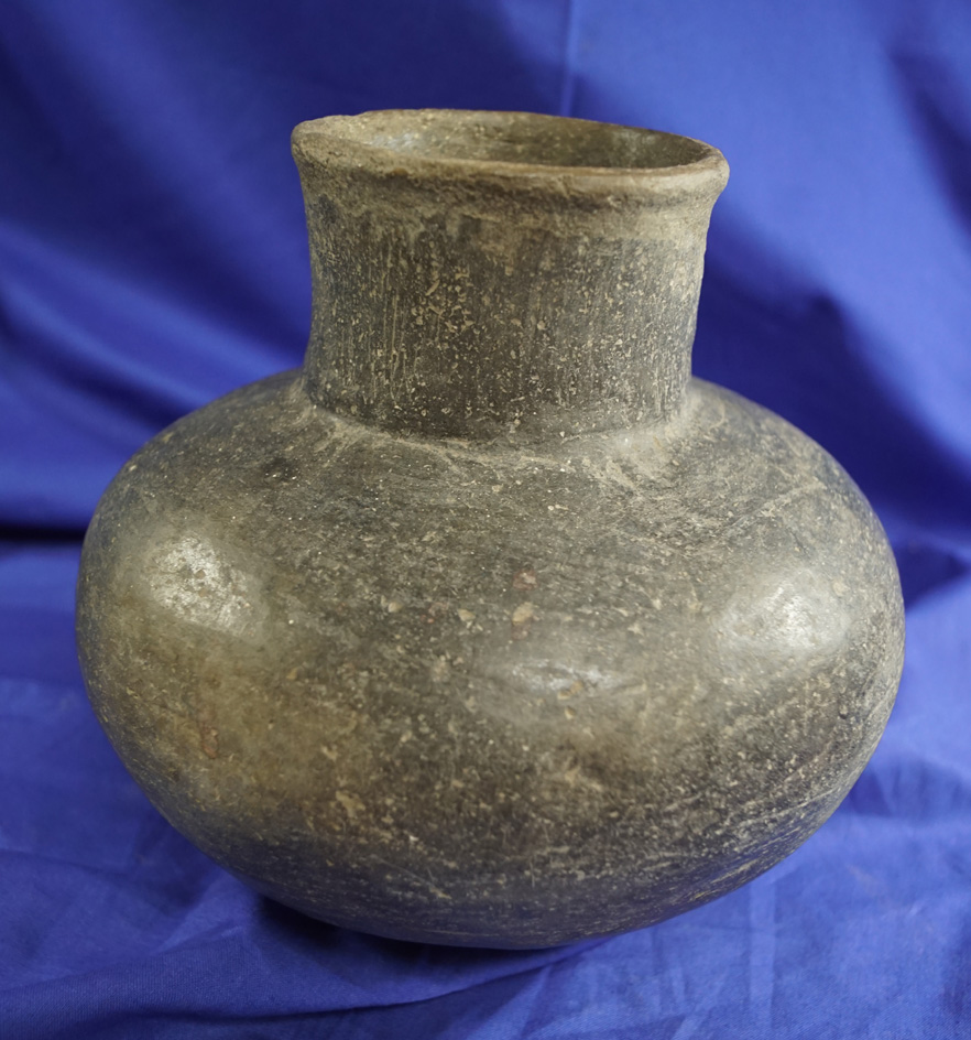 7 1/2" x  7 1/2"  Pedestal Water Bottle - Mississippian. Ex. Greg Shipley Collection.
