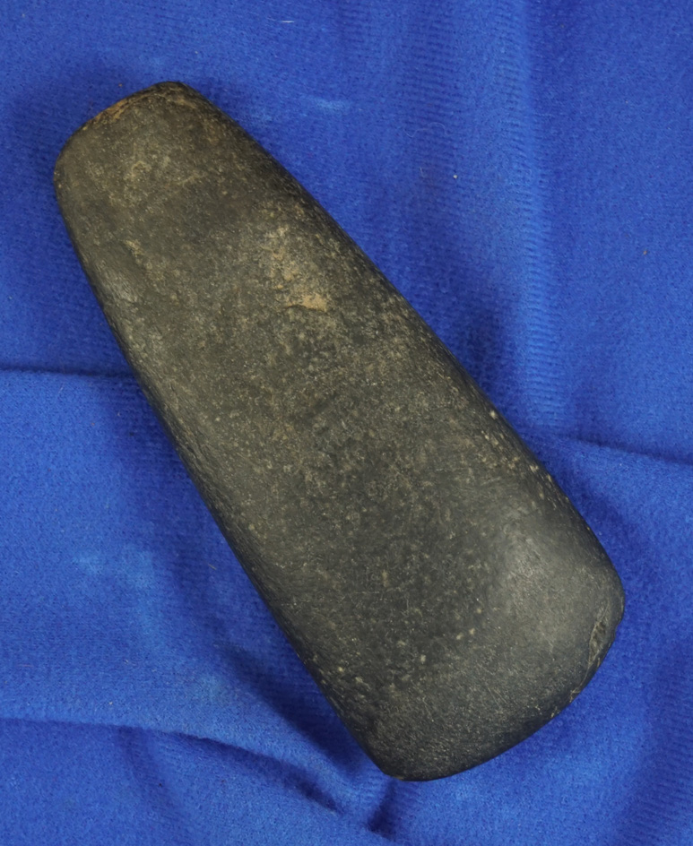 5 1/16" black Hardstone Celt that is nicely polished with an old tag that reads South Carolina.