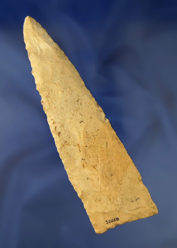 Thin and very well styled 5 3/4" Dalton Triangular Knife St. Clair Co.,  Illinois. Perino and Partai