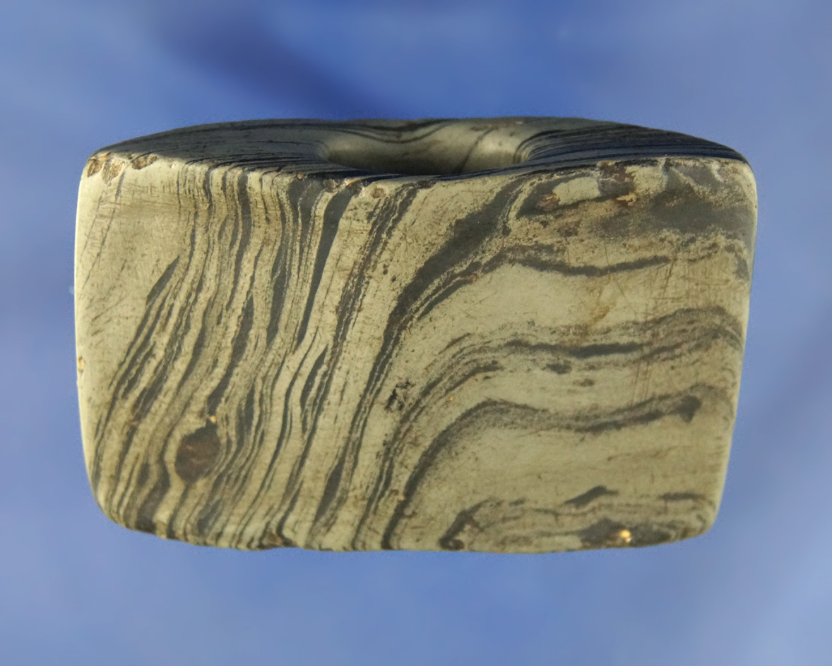 2 1/2" classic style Panel Bannerstone found in Jefferson Co.,  Wisconsin  Tom Davis G – 10 COA.