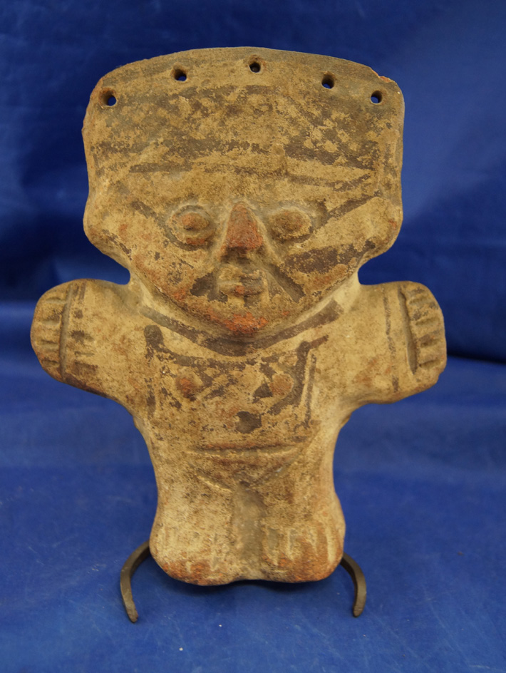 Well patinated 6 1/2" Tall Pre-Columbian Pottery Figure in nice condition.