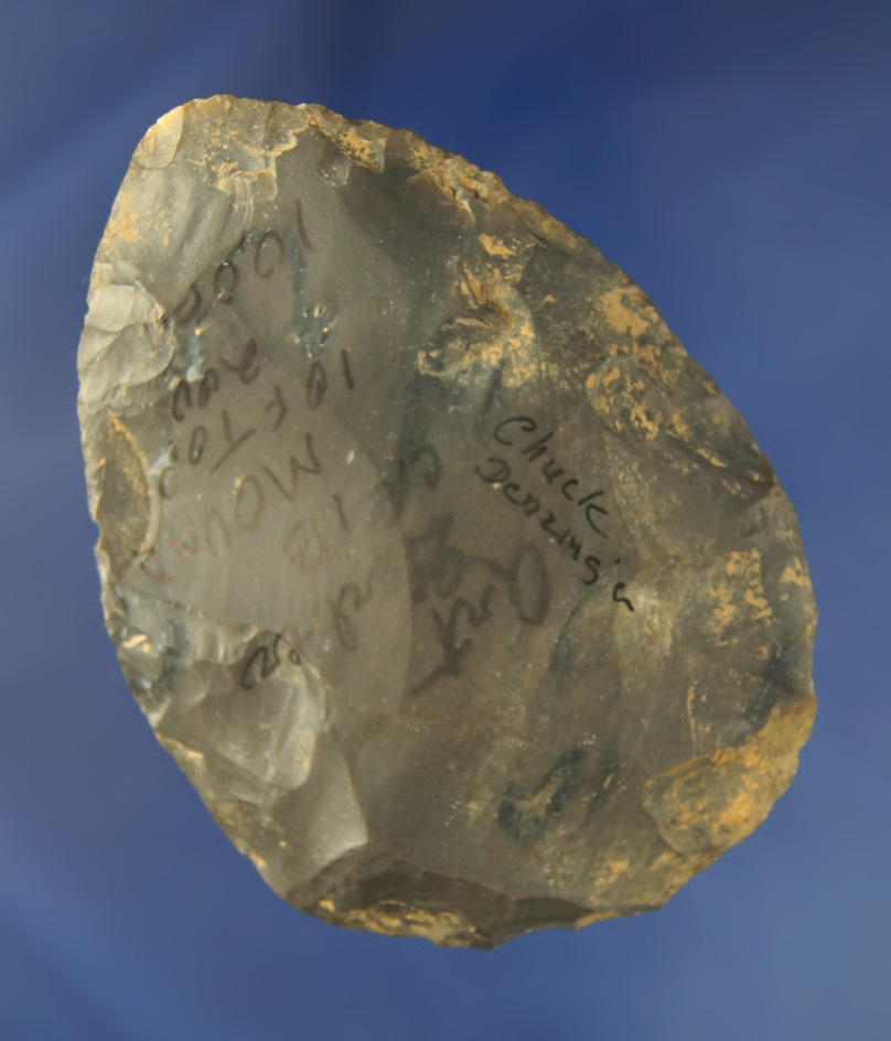 Rare Double Signature! 3 1/2"  Hornstone Cache  Blade found at the Crib Mound, Spencer Co., Indiana.