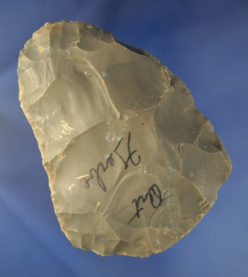 4 1/16" Hornstone Cache  Blade found at the Crib Mound, Spencer Co., Indiana by Art Gerber. Signed b