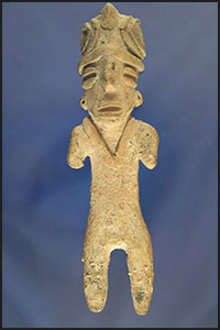 4 3/8" PreColumbian Pottery Figure from Mexico in nice condition.