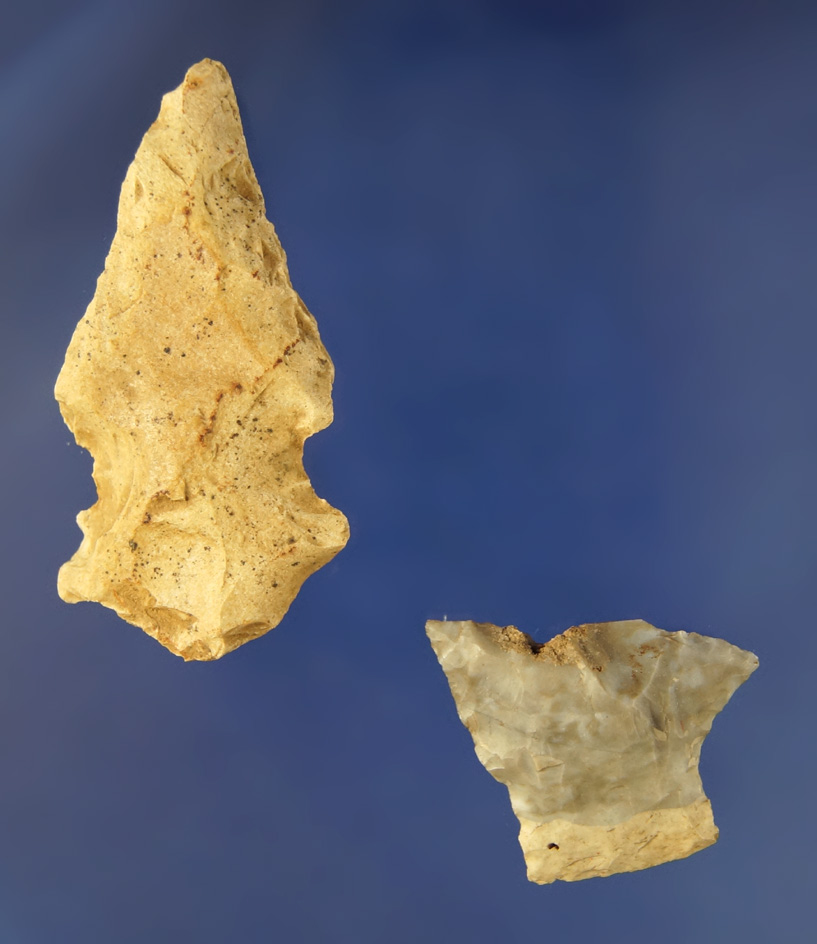 Pair of unique Flint Knives found at the Crib Mound, Spencer Co.,  Indiana by Don Champion