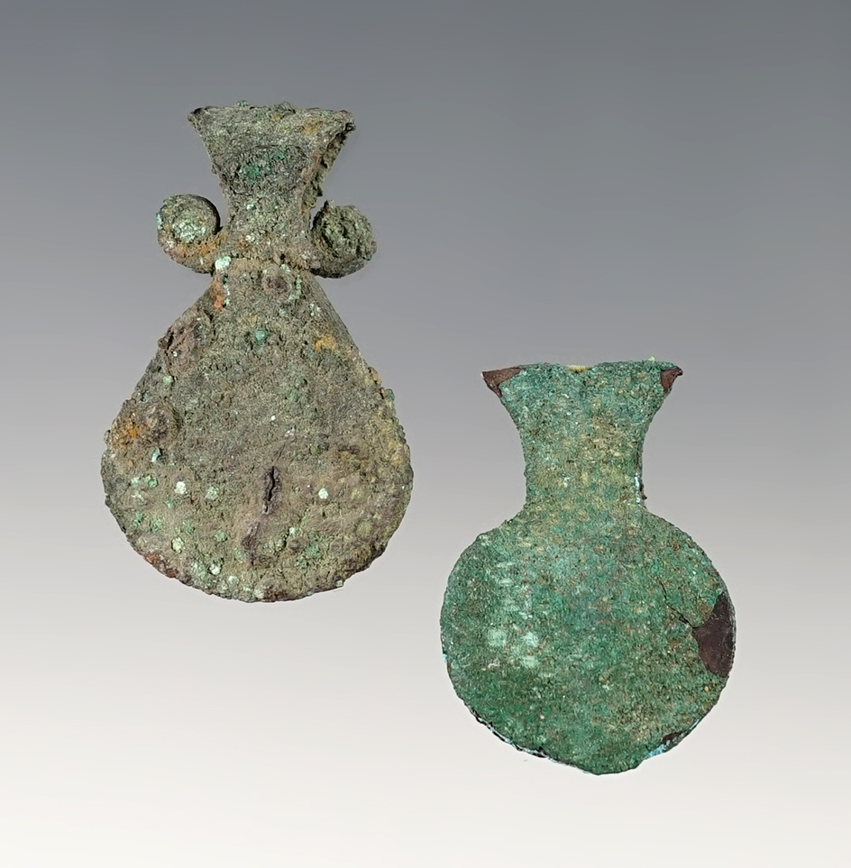 Pair of nice Inca Copper Tweezers found in Peru. The largest is 15/16".