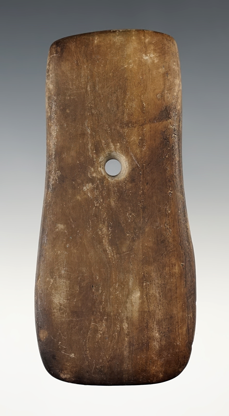 Fine 4 3/16" Ohio Bell Pendant that is made from heavily patinated Banded Slate.