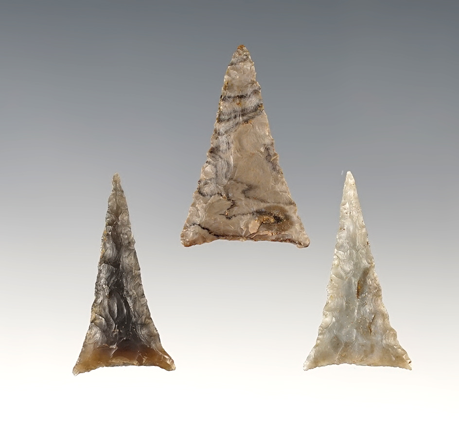 Set of 3 well made artifacts found in the Kentucky/Tennessee area. The largest is 1 5/16".