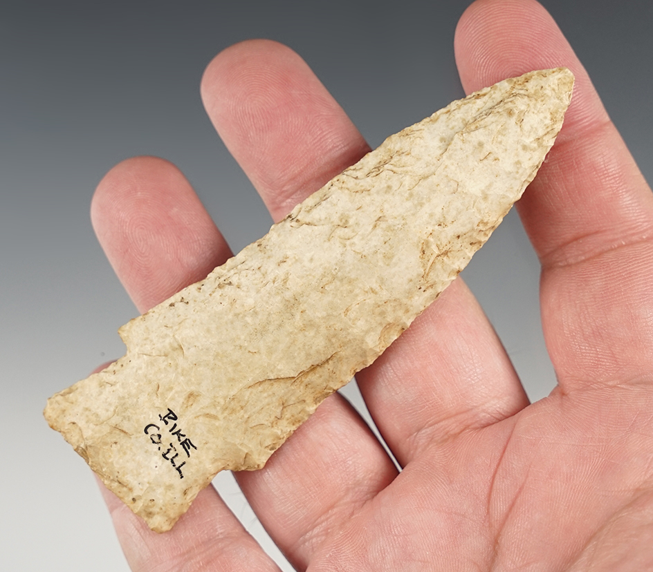 Well made 4" Archaic Knife - Pike Co., Illinois. Ex. Boardman, Dudkewitz. Bennett COA.