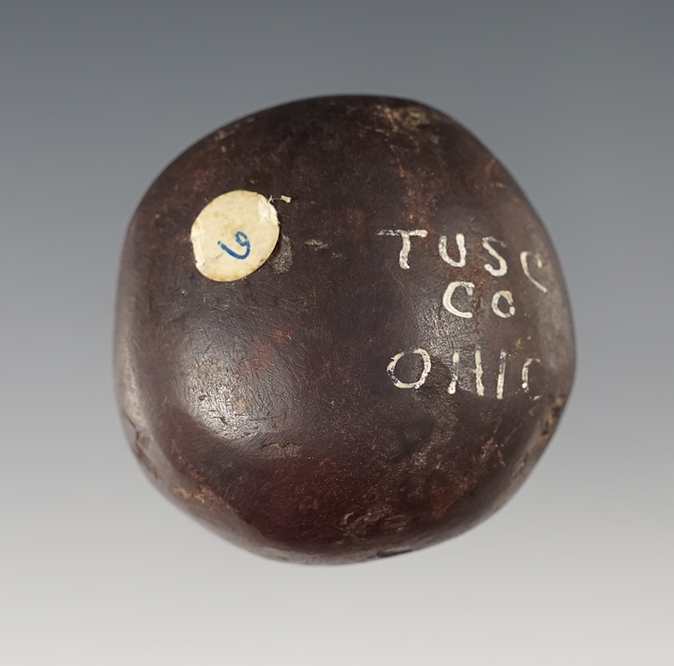 1 3/8" wide Cone made from Hematite. Found in Tuscarawas Co., Ohio.