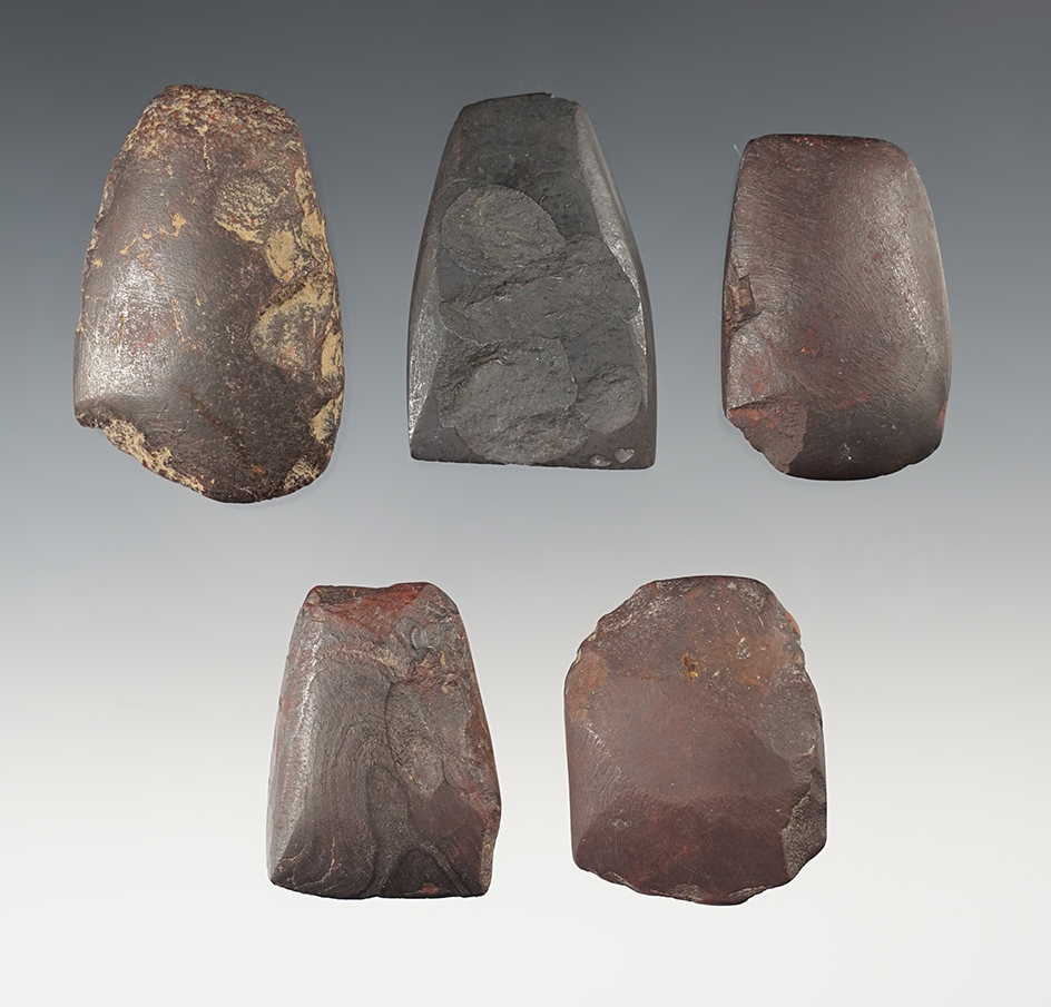 Set of 5 miniature Hematite Celts found in Ohio. Most have some damage but still a nice group.