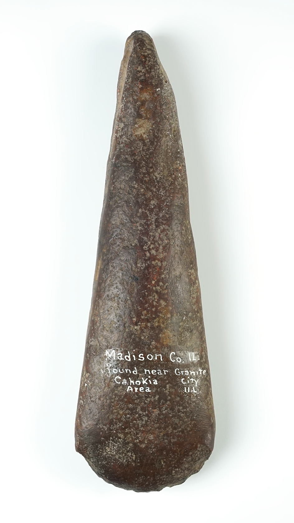 Large 10 3/8" Taper Poll Celt - Madison Co., Illinois near the Cahokia area. Ex. Floyd Ritter.